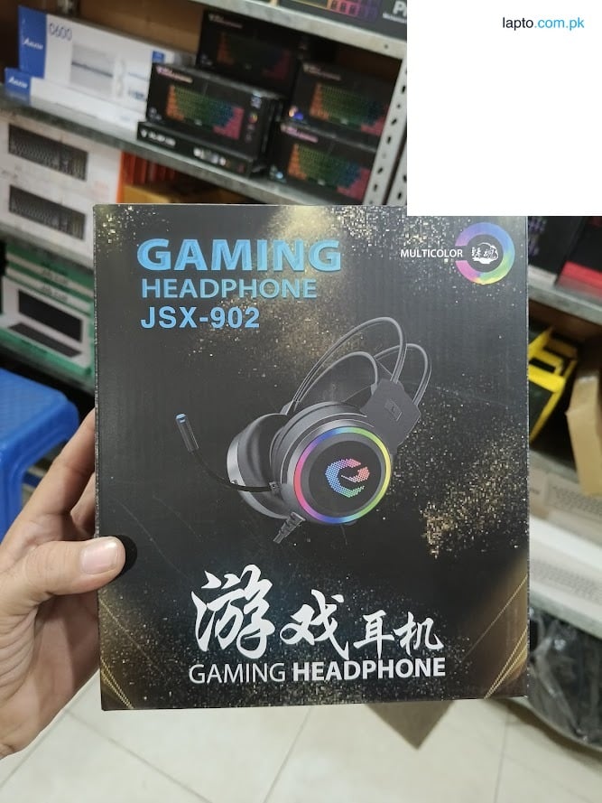 Headphone gaming RGB 7.1 USB JSX-902 headphone with mic rgb compatible with PC & Laptop wired headphone with mic 7.1 usb port headset