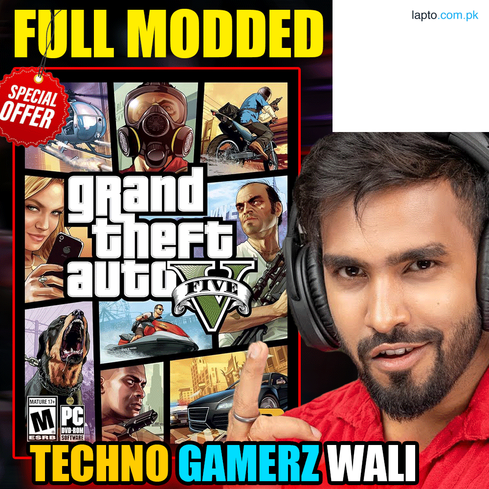 GTA V Full Modded Game Like Techno Gamerz | High Graphics | 100% Working | Preinstalled & Plug & Play | Fast Delivery in Pakistan