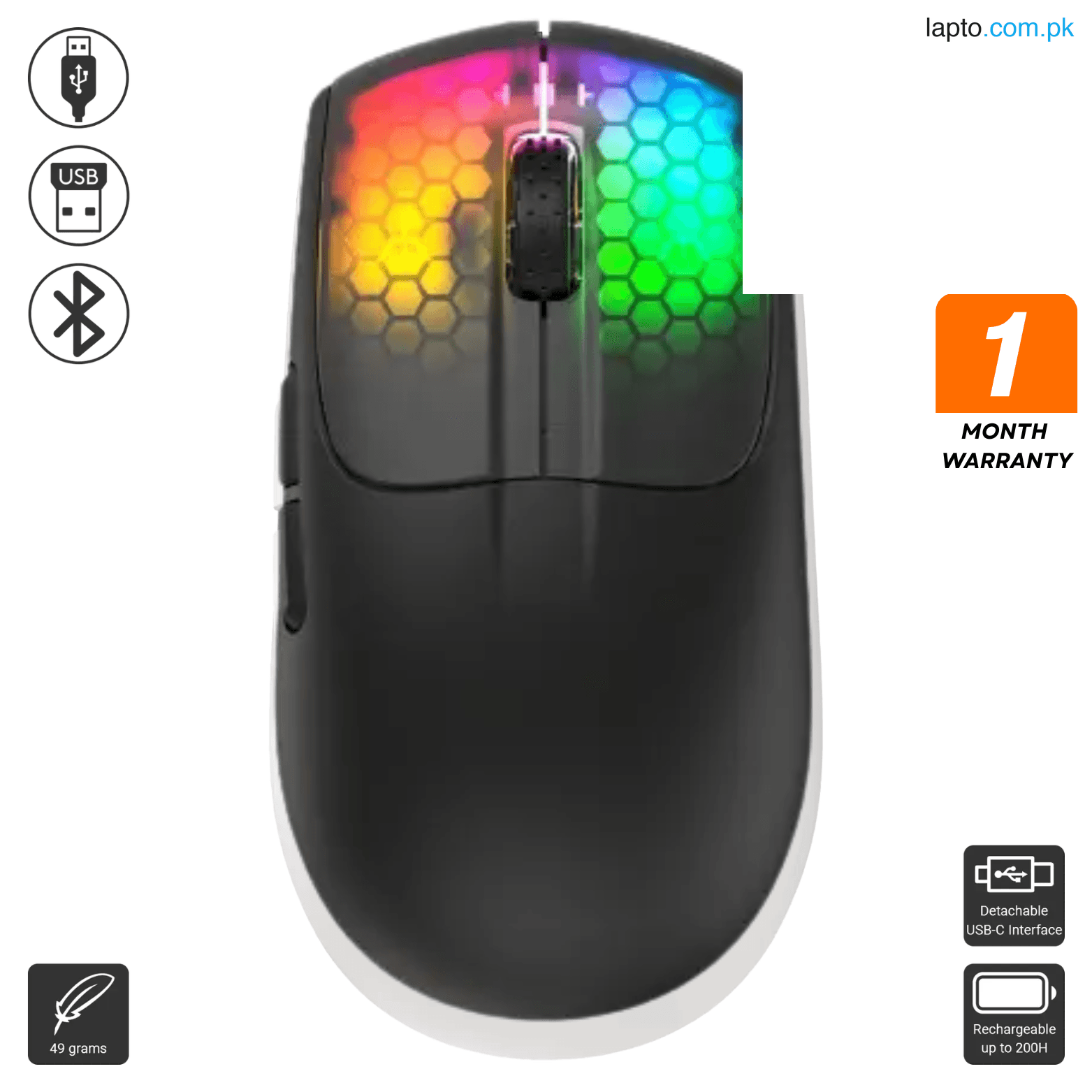 Attack Shark X5 Wireless RGB Gaming Mouse – 49g Ultra-Lightweight, 4000–42000 DPI, Rechargeable