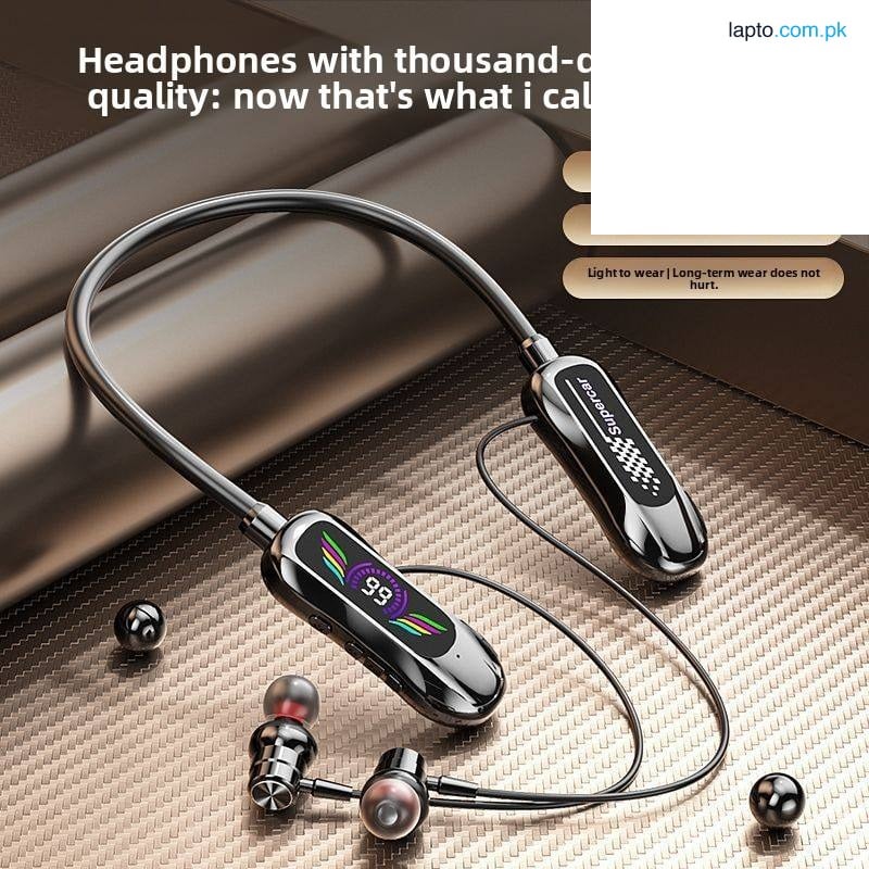 Bluetooth 5.3 Neckband Earphones HiFi Sound ENC Noise Cancel LED Display 50H Playtime