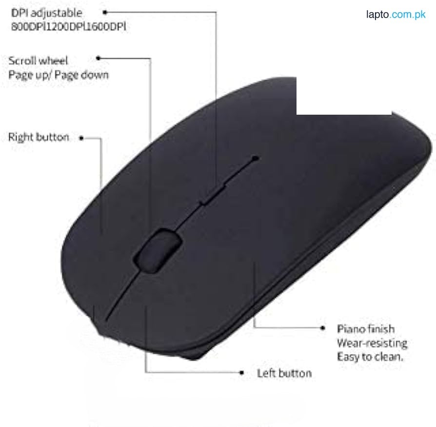 Emily Latest wireless Bluetooth mouse, Slim & Silent Wireless Mouse - Portable Optical Office Mouse With USB Receiver - 3 Adjustable DPI Levels Original Wireless Optical Laser Mouse 4 button multi functions