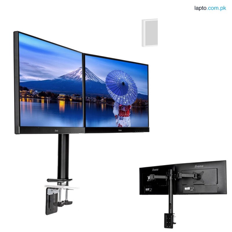 iiyama DS1002C-B1 Dual Screen Desk Mounting Arm - Black