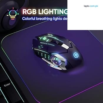 RGB Gaming Wireless Mouse (Metallic) – Dual Mode 2.4GHz Dongle + Bluetooth | Rechargeable | High-Precision Sensor | Ultra-Silent Ergonomic Design