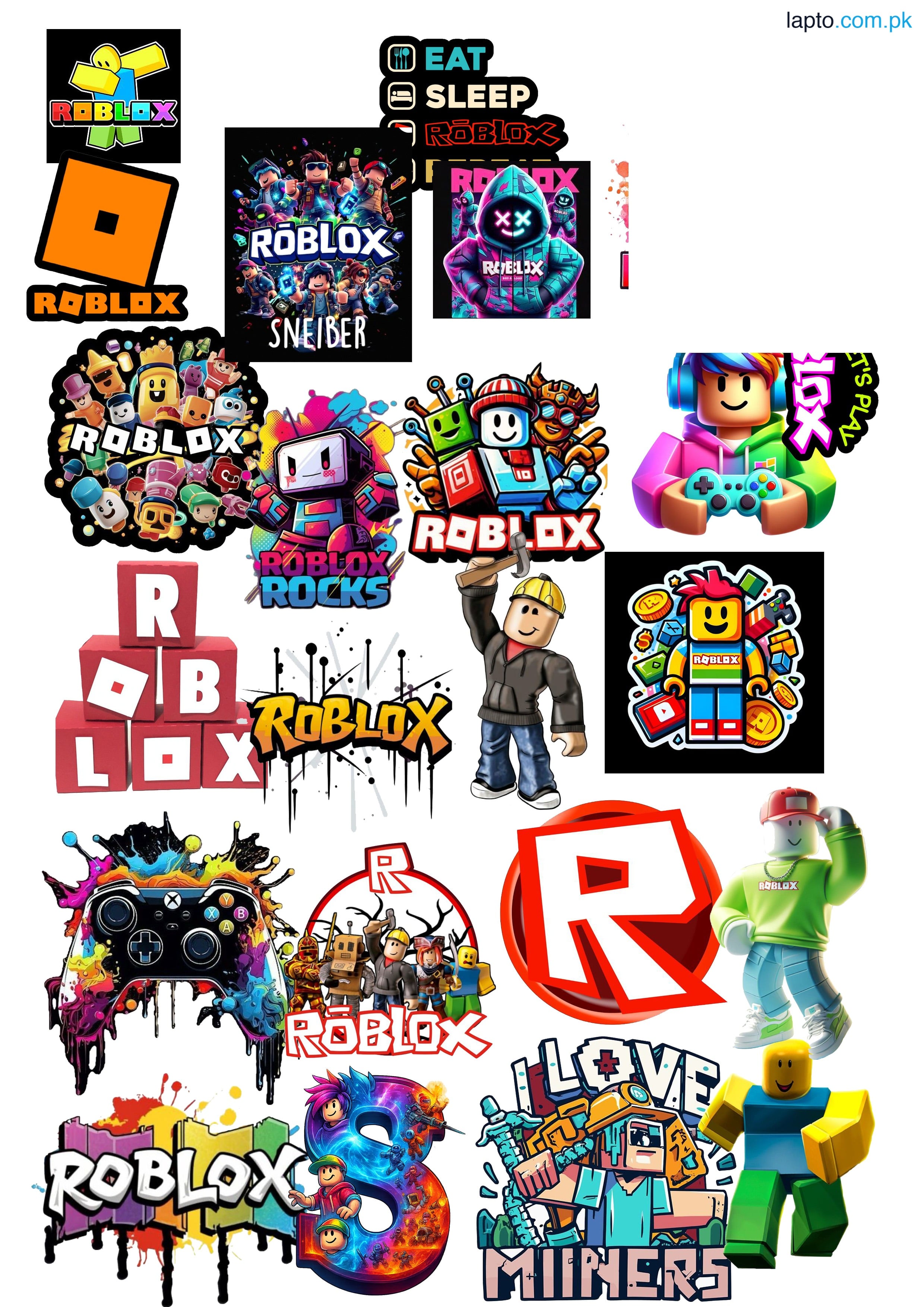 Roblox Pack of 23 Gaming Sticker Decals Laptop & Mobile Back Cover Sticker Roblox Character Logo and Icon Fan Art Stickers Roblox Gamer Kids Roblox Builder Stickers Roblox Adventure 2InchX2Inch Each Size Sticker Roblox Eat Sleep Roblox Stickers