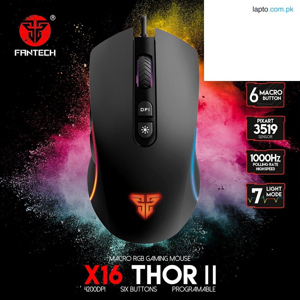 FANTECH X16 THOR II RGB Gaming Mouse with PIXART Sensor And 4200 DPI