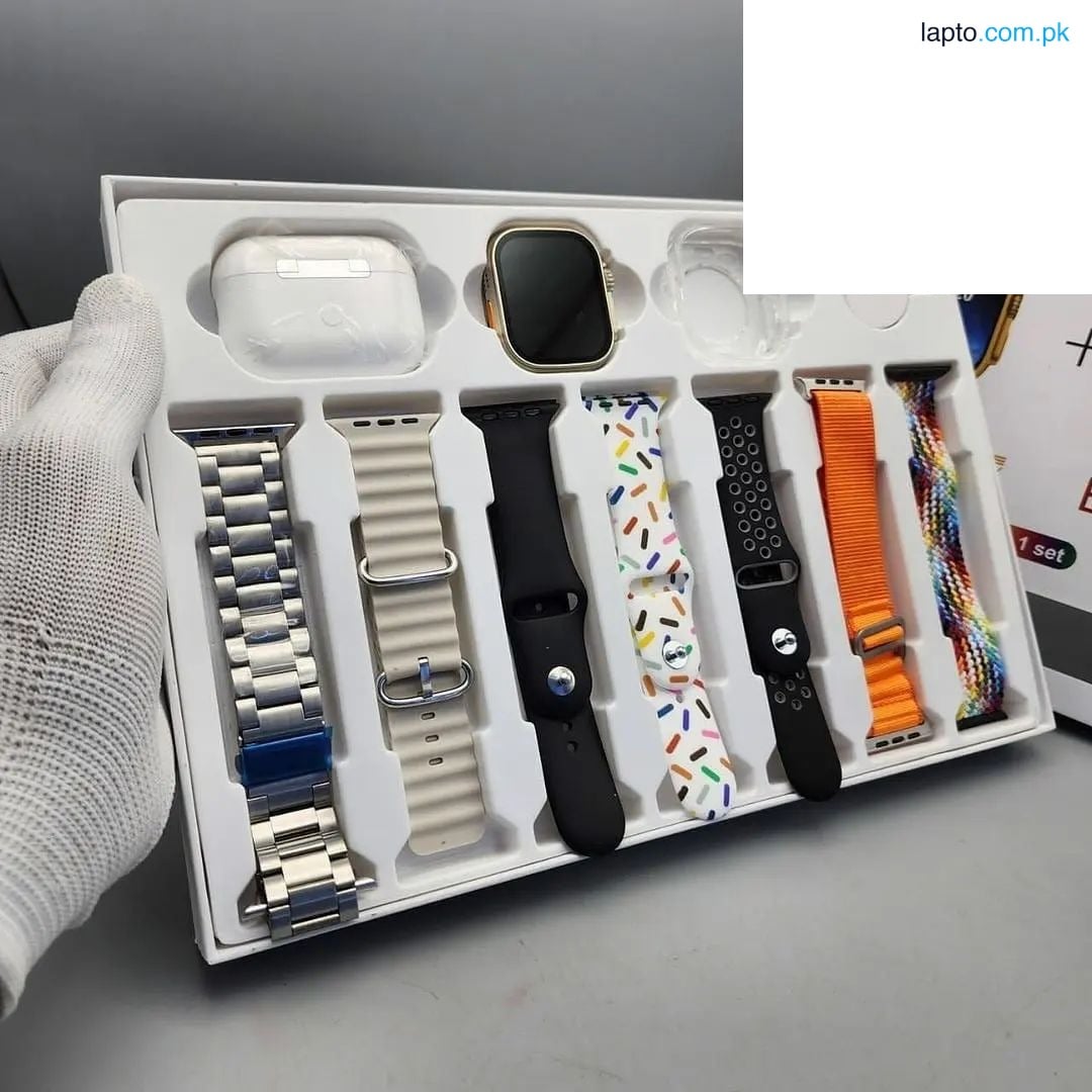 i20 Ultra Max 10-in-1 Smart Watch for Men & Women – 2.3” Large Display, 7 Straps, Earbuds, Multi-Sport, Waterproof, Heart & Sleep Monitor