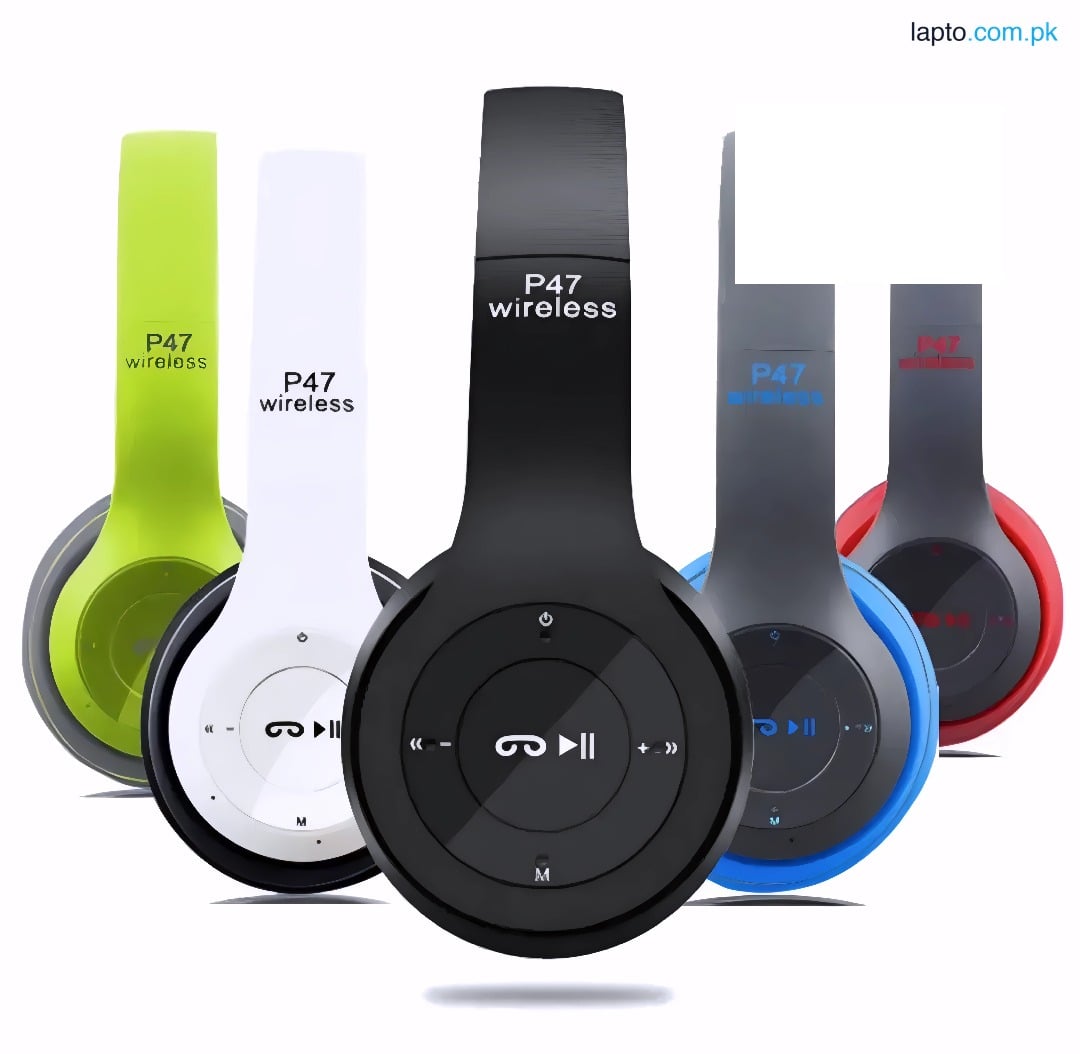 P47 Wireless Bluetooth 5.0 Foldable On Ear Headphones with Mic and Noise Isolation