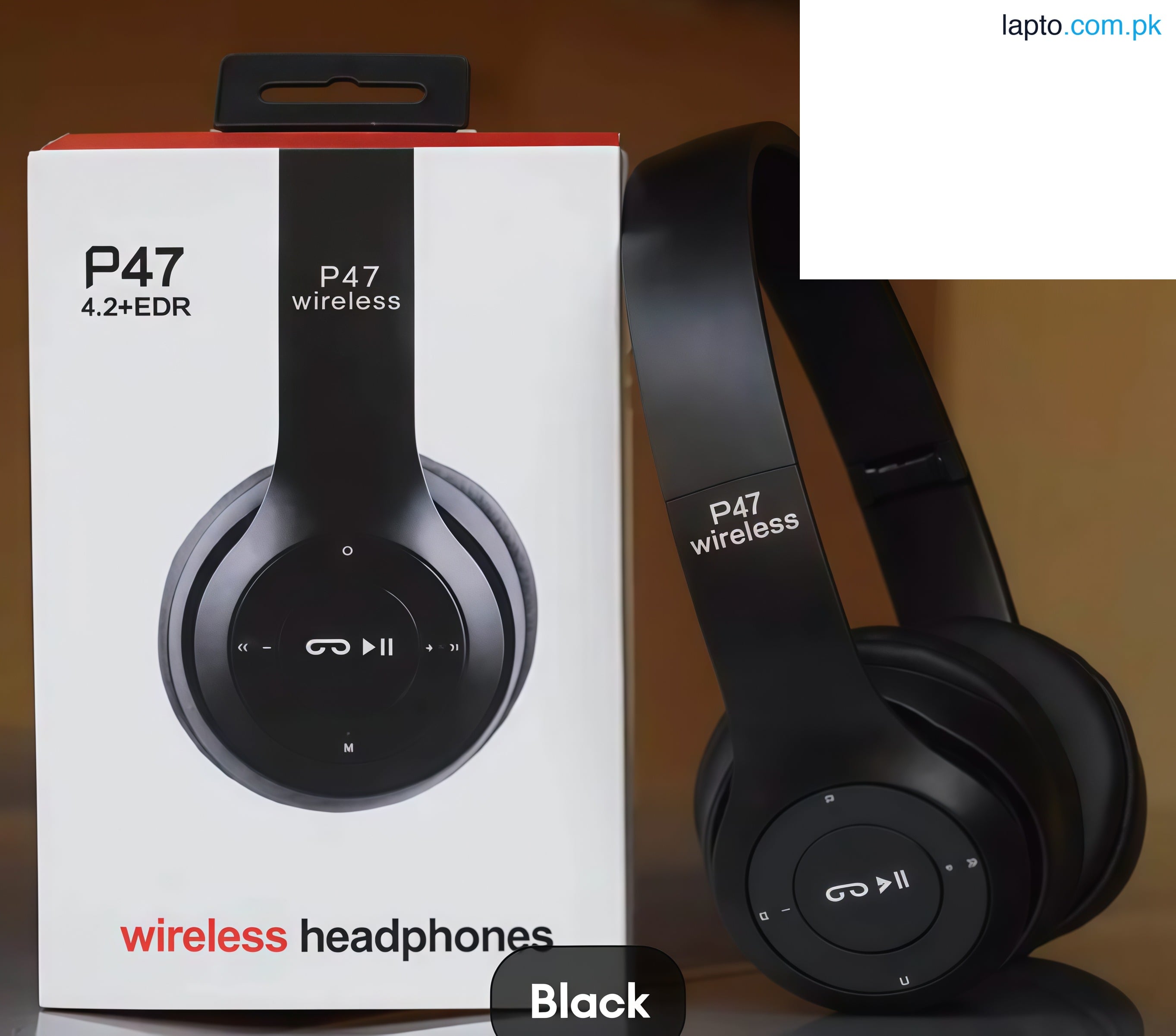 P47 Wireless Bluetooth Headset | Foldable On-Ear Headphones | High Bass Stereo Sound | Wireless Earbuds & Invisible Mini Handsfree | Noise Cancelling Headphones | Gaming & Music Headset | Compatible with All Smartphones