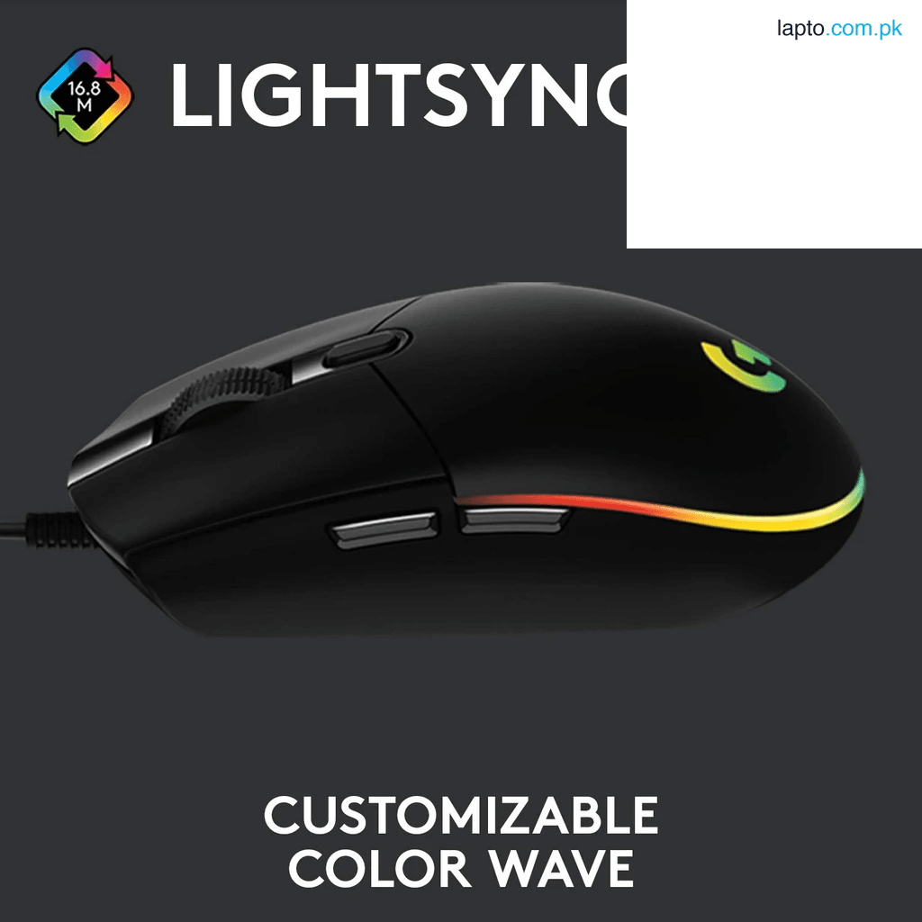 Logitech G102 LIGHTSYNC RGB Gaming Mouse 8000 DPI – 6 Buttons Classic Shape | You Can Adjust Mouse DPI Through Mouse Upper Middle Button from 200 to 8000 DPI ( Adjustable )
