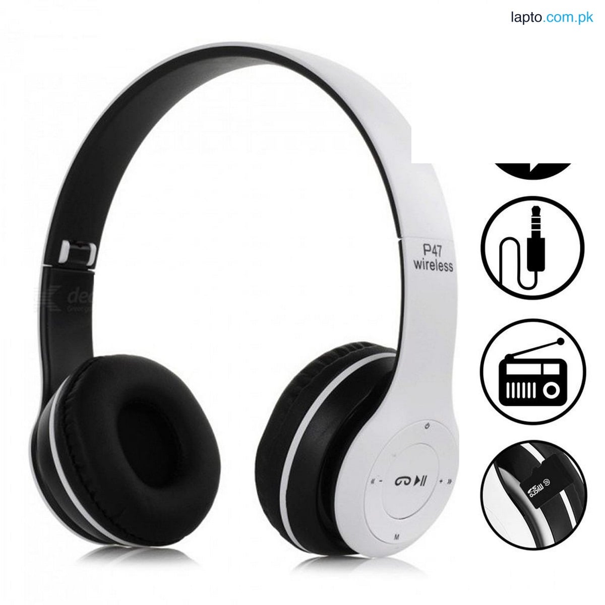 P47 Wireless headphones with Microphone Bluetooth Foldable Headset Support FM Radio TF for PC ,TV Smart Phones & Tablets etc.