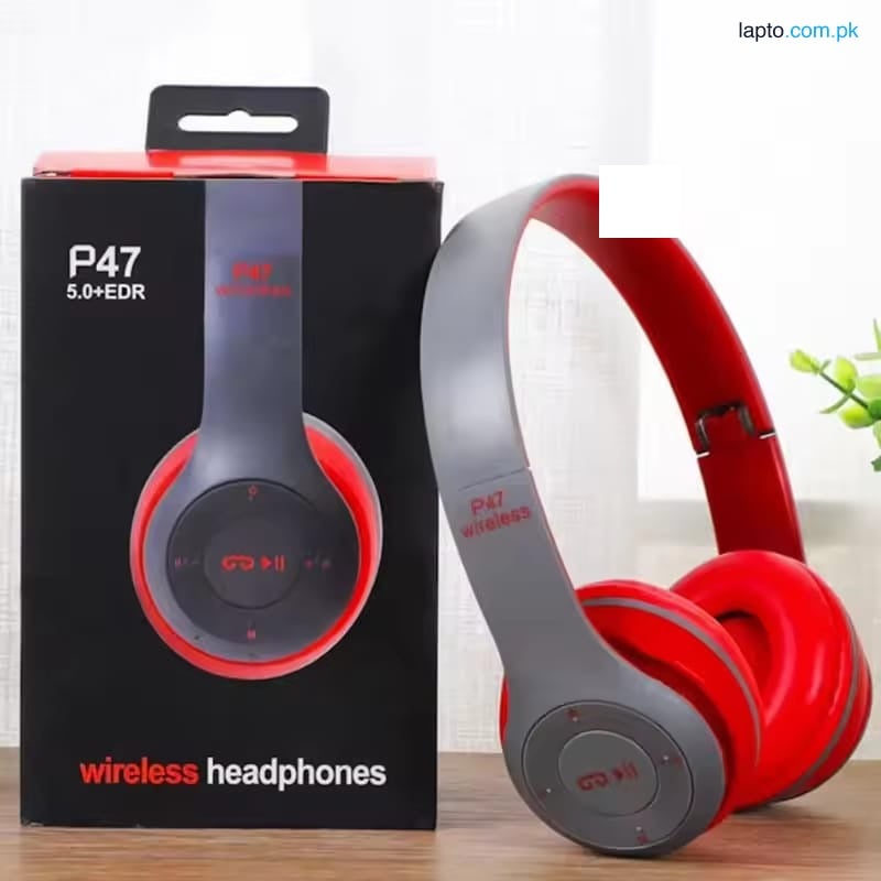 Original P47 Bluetooth Headphones | Heavy Bass Wireless Headset | Foldable Design | FM & TF Card Support | Built-in HD Mic | Best for Gaming & Music