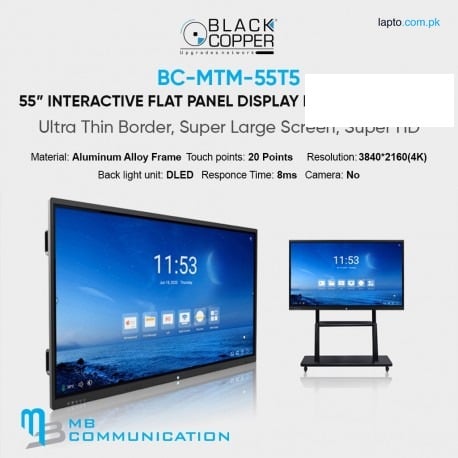 BC-MTM-55T5 55 INCH INTERACTIVE FLAT PANEL DISPLAY ANDROID 11, 8GB Ram - 128GB SSD