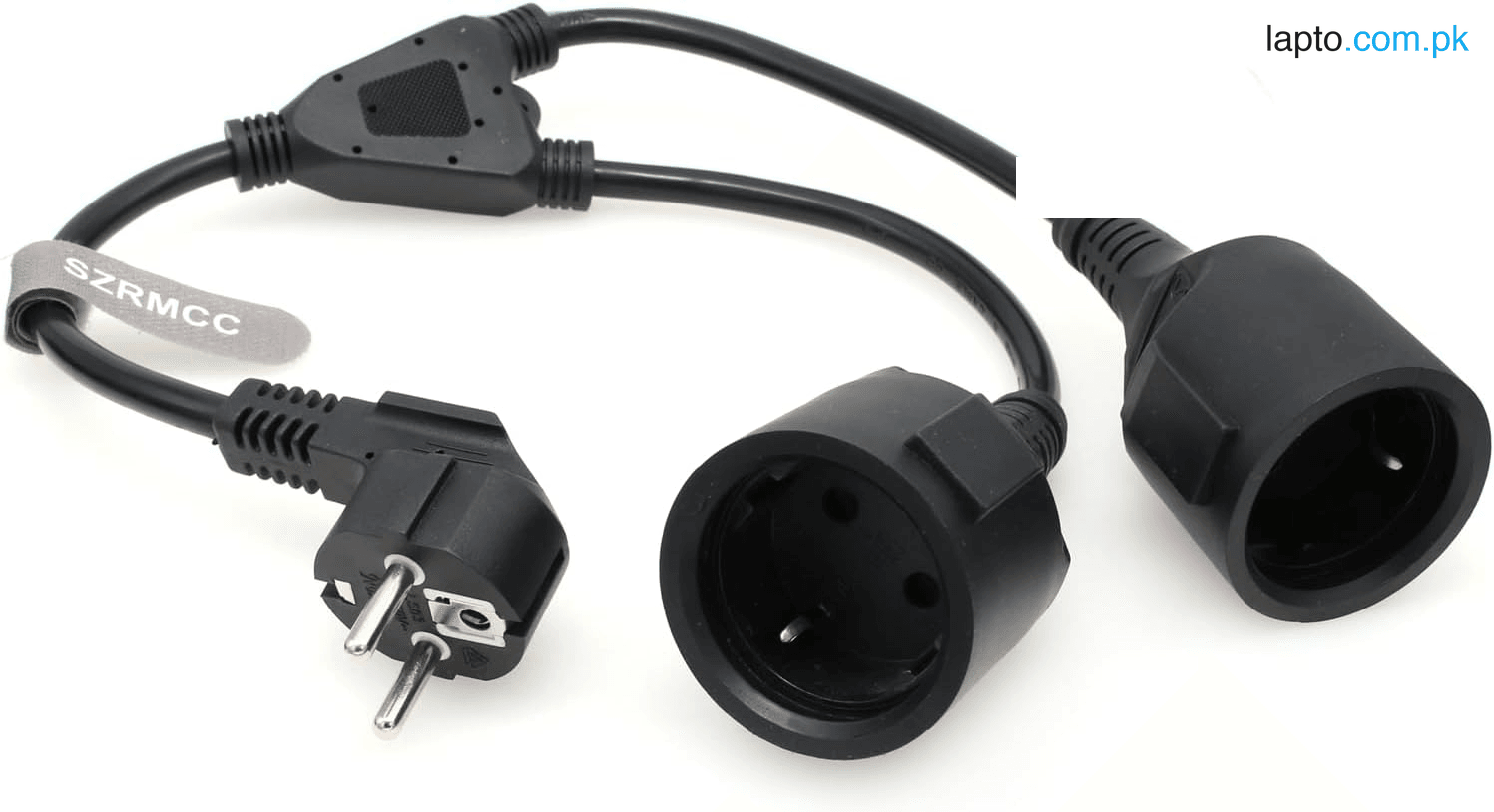 Splitter Power Cord Right Angle CEE7/7 European Schuko Plug to European Female Socket Extension Cable 16A 250V (2X Female)