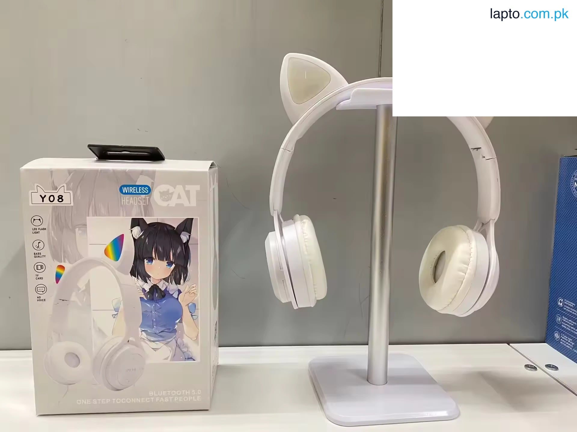 Zayraz Y08M LED Cute Cat Ears Headphones Foldable HIFI Wireless Headset Y08 Cat Ear Headphones for Girls and Kids