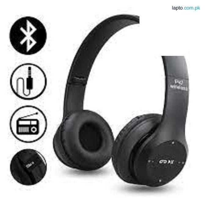 Wireless Headphones, P47 Bluetooth Foldable Headset with Microphone Support FM Radio TF for PC TV Smart Phones & Tablets Etc