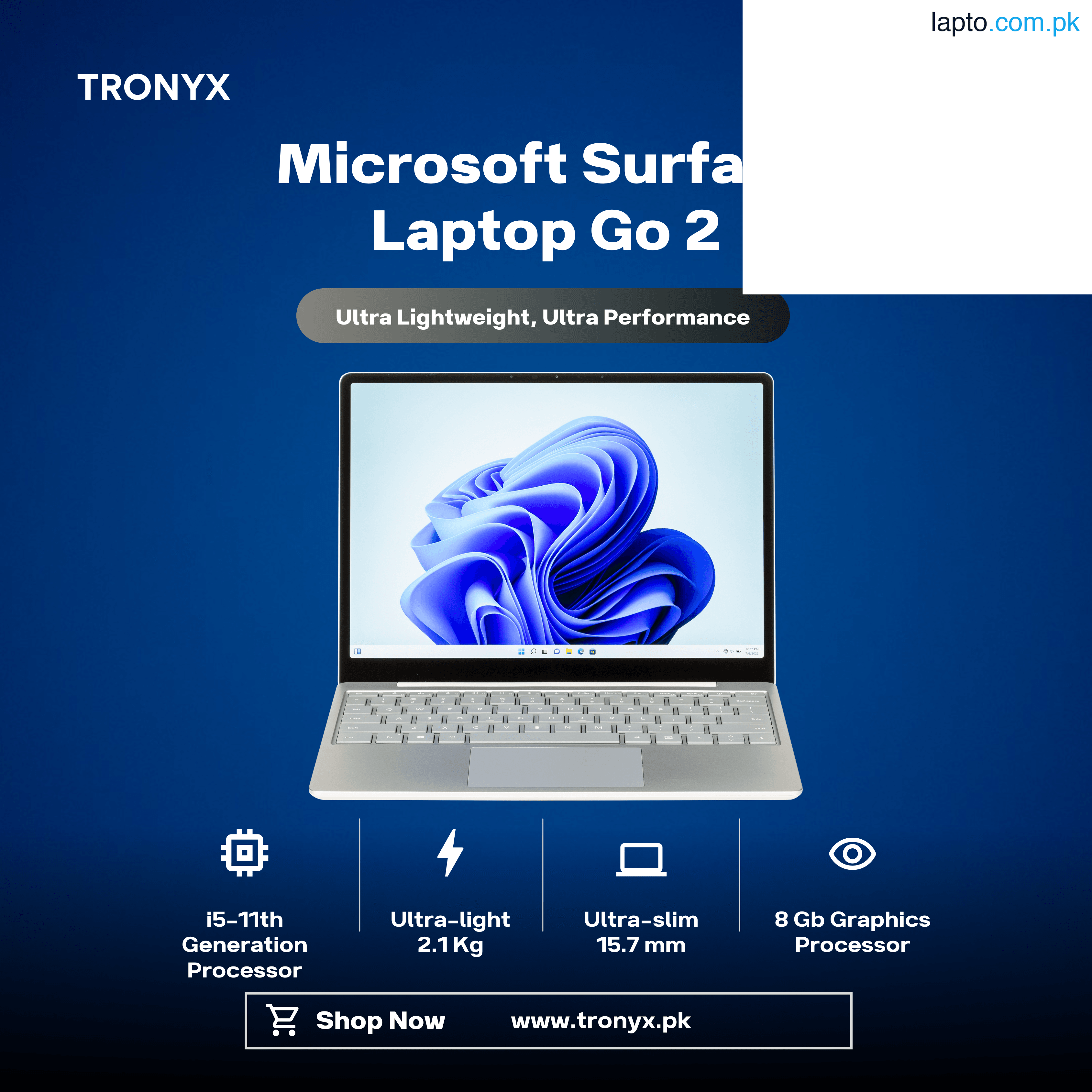 Microsoft Surface Laptop Go 2 – 11th Gen Intel Core i5-1135G7 | 8GB RAM | 128GB SSD | 12.4” PixelSense Touchscreen | Windows 11