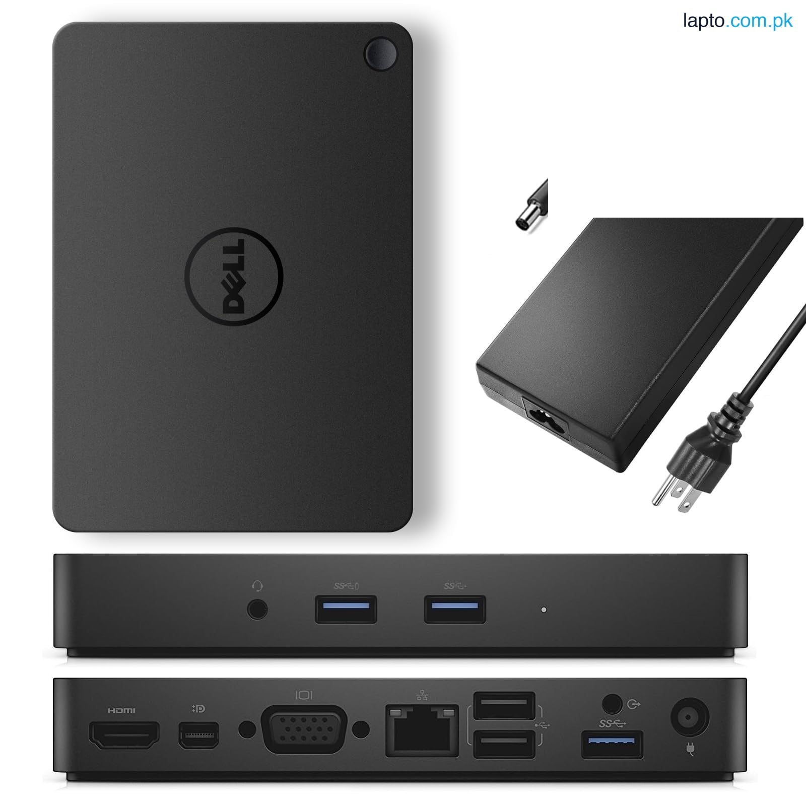 Dell WD15 Monitor Dock 4K with 180W Adapter, USB-C, (450-AEUO, 7FJ4J, 4W2HW),Black,Dual Display (Used)