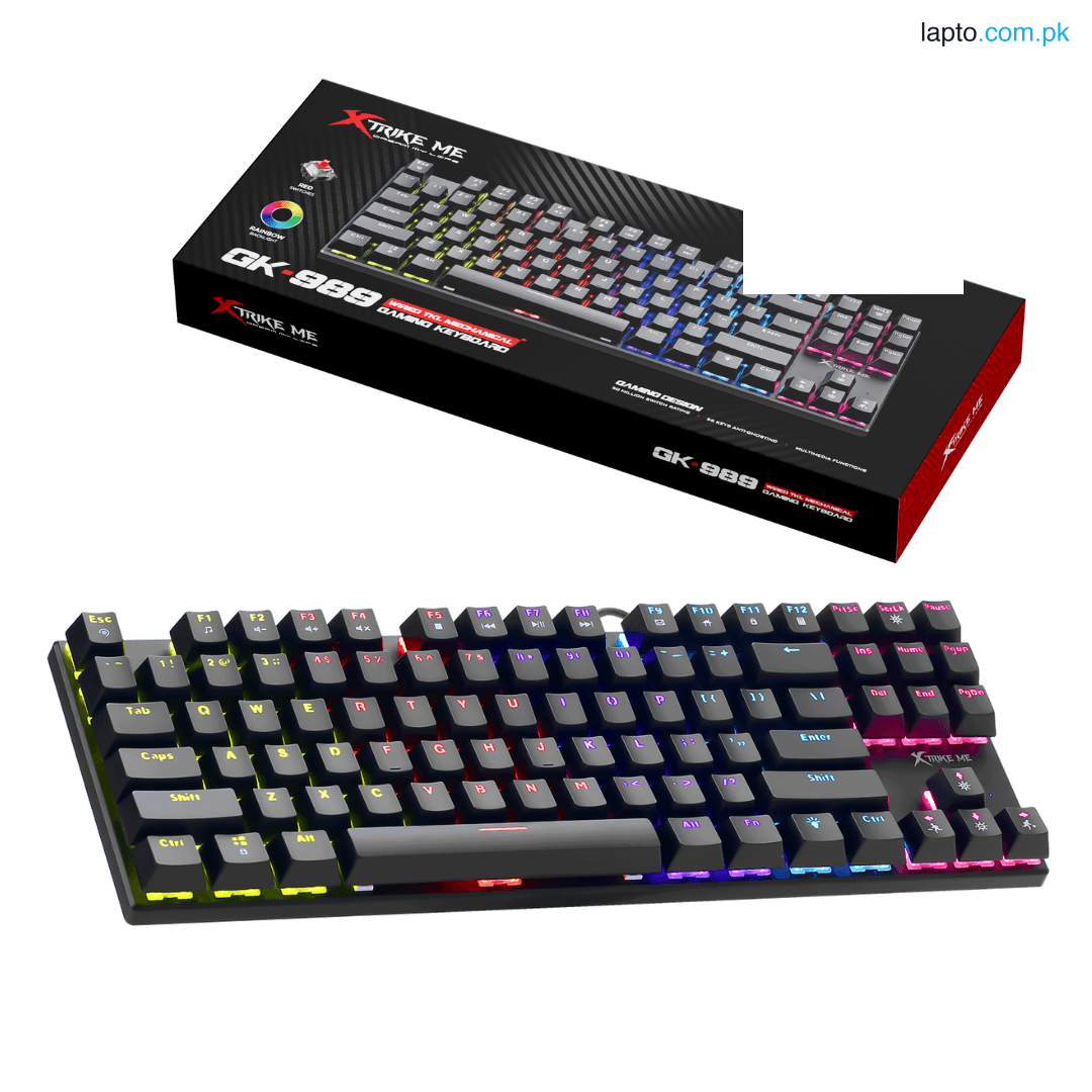 Xtrike Me GK-989 Mechanical Gaming Keyboard | Red Switches | Rainbow Backlit | USB Wired