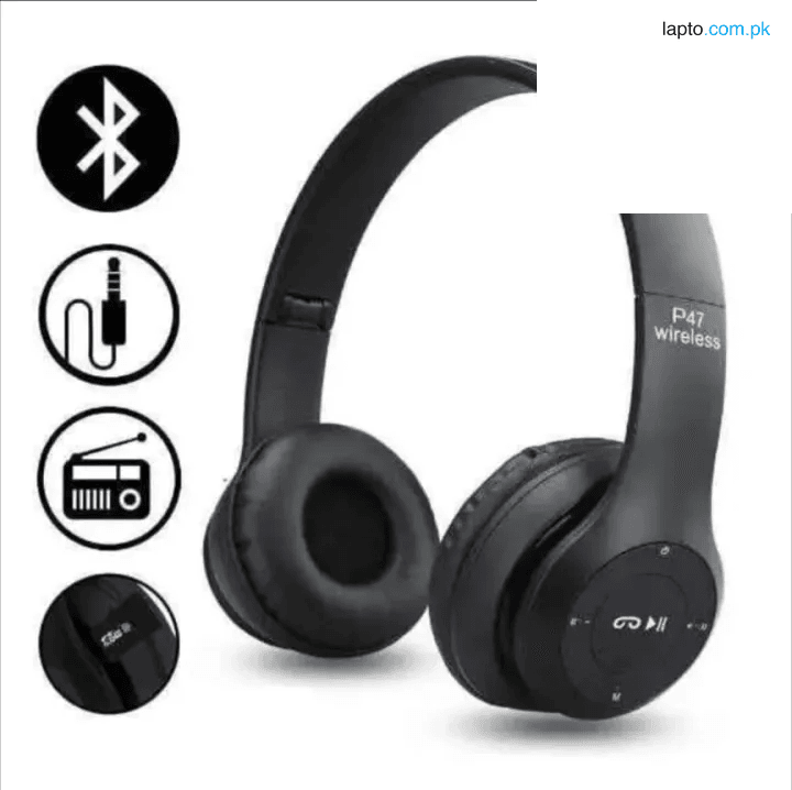 P47 Wireless Headset Bluetooth Foldable Headphone (Connect with All Smart Cell Phones / Laptops / Computer Systems).