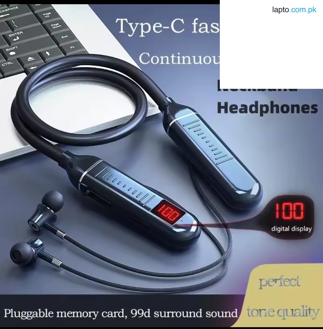 Wireless Bluebooth Earphones Neckband Headphones Gaming LED Display Stereo Sports Headset Halter Waterproof Magnetic Earbuds neckband