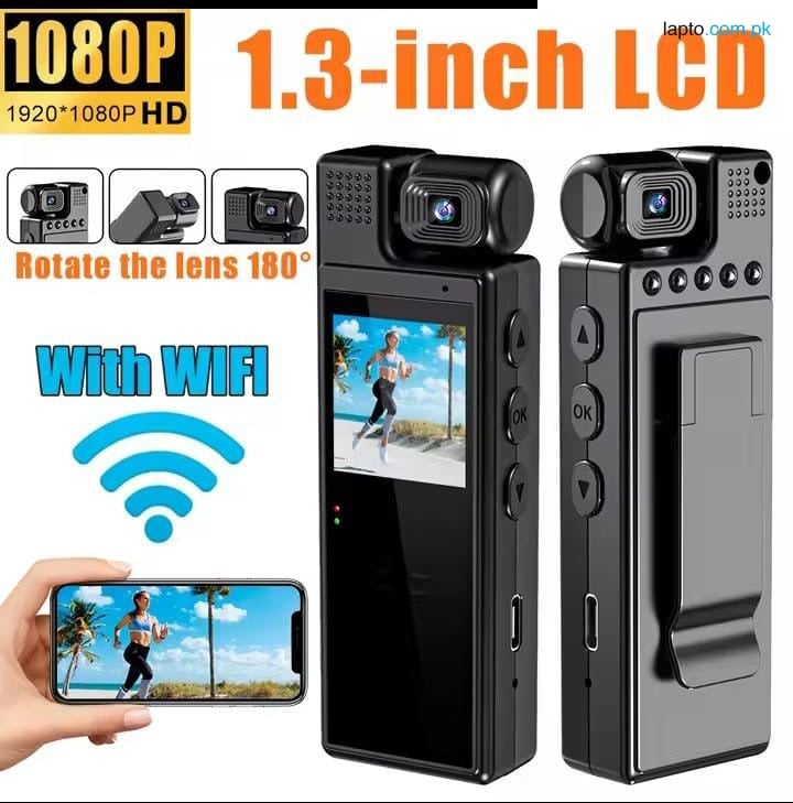 Mini WiFi Body Camera 4k Resolution | Wearable Night Vision Video Recorder | Compact Bodycam for Security, Law Enforcement, Office & Travel | Portable Action Camera for Sports, YouTube, Vlogging & Personal Safety