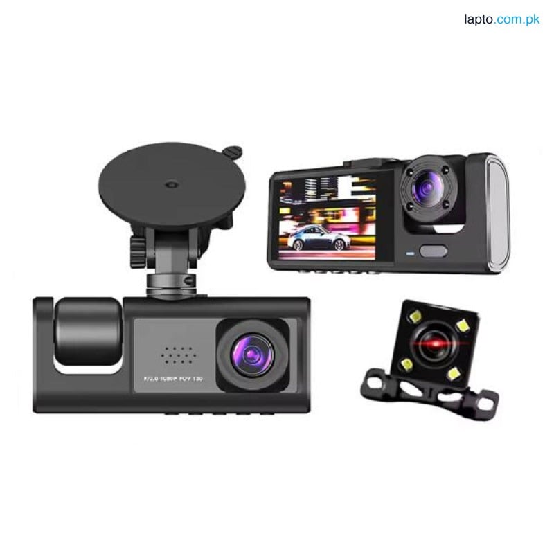3 Channel Car DVR Camera Wifi Y16, 1080P Dash Camera 3 Way with, Loop Recording, Parking Monitor