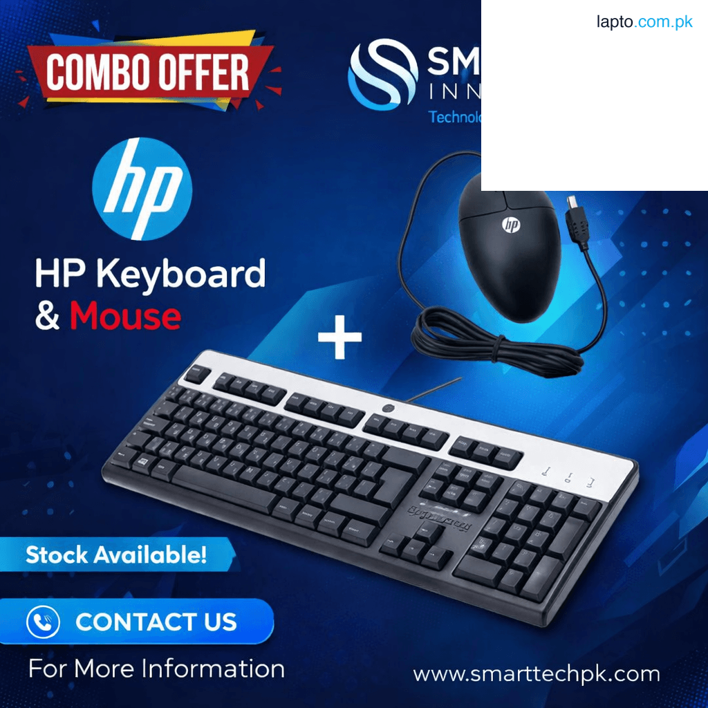 Branded Keyboard + Mouse Combo (Dell/HP) – 2 in 1 Office & Home Use | Plug & Play