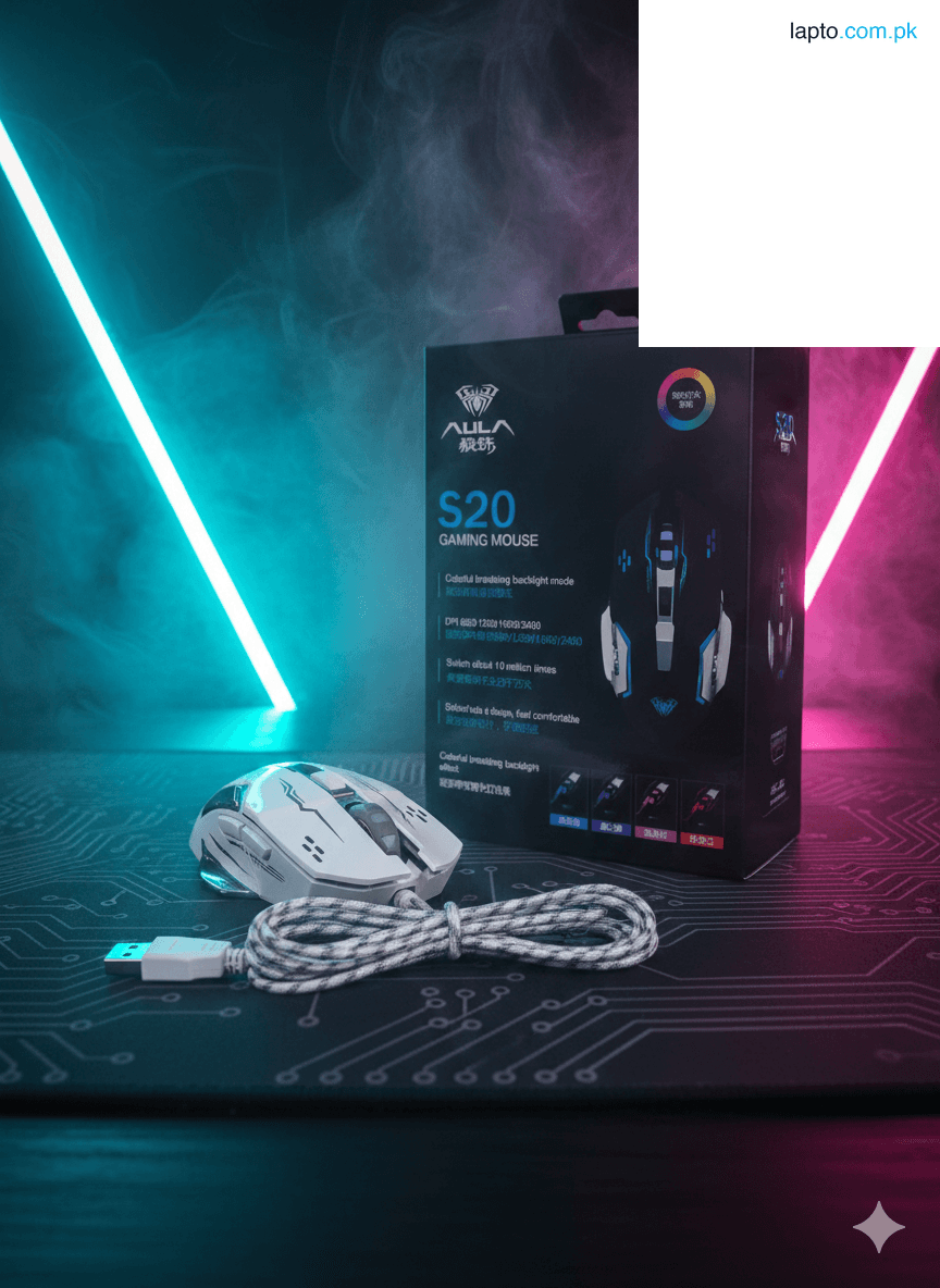 Original AULA S20 Wired RGB Gaming Mouse | High Precision Optical Sensor | Adjustable DPI LED Gaming Mouse for PC, Laptop & Gamers