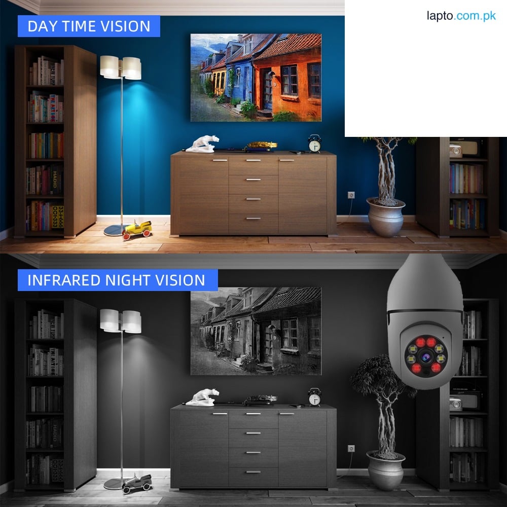 V380 Full HD 1080P Smart Wireless PTZ LED Bulb IP Camera Night Vision Wide Angle Two-Way Audio