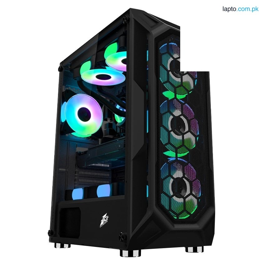 1st Player X6 ( ATX ) with 3 G7 RGB Fan + Hub + Remote Gaming Case