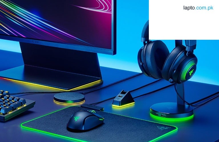 Razer Base Station V2 Chroma Enabled Headset Stand with USB 3.1 Hub and 7.1 Black - Mercury white