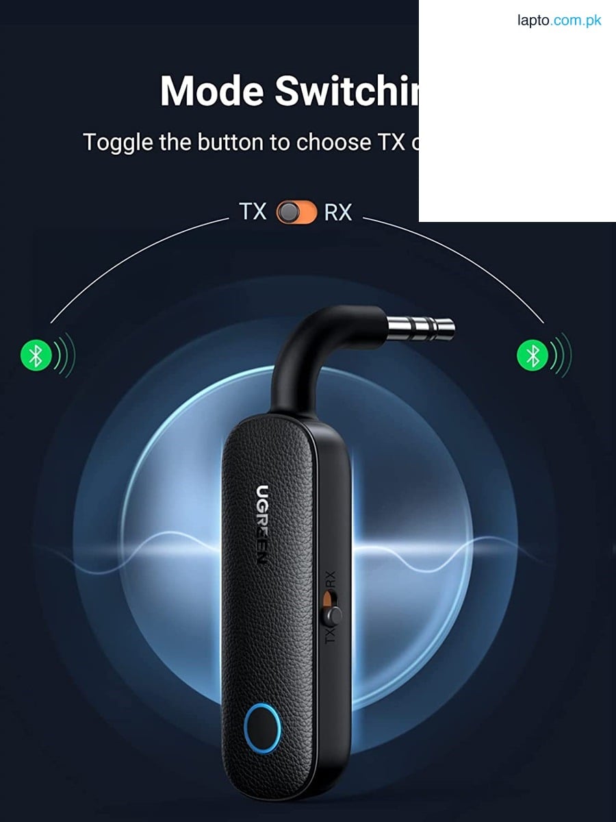 UGREEN Bluetooth 5.0 Transmitter and Receiver 2 in 1 Wireless 3.5mm Bluetooth Adapter, Dual Devices Simultaneously, Aux Bluetooth Audio Car Adapter – Black – 80893