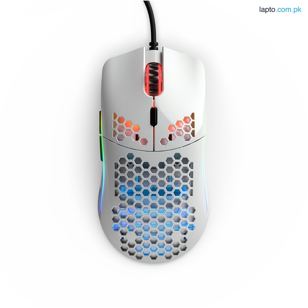 Glorious Model O Minus Glossy White Gaming Mouse RGB GOM-GWHITE - GOM-GBLACK