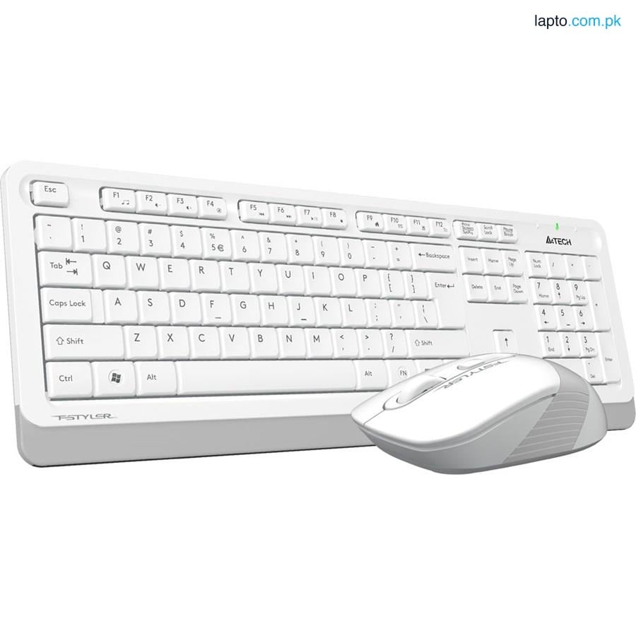 A4Tech FG1010S Fstyler 2.4G Power-Saving Wireless Desktop Set - White