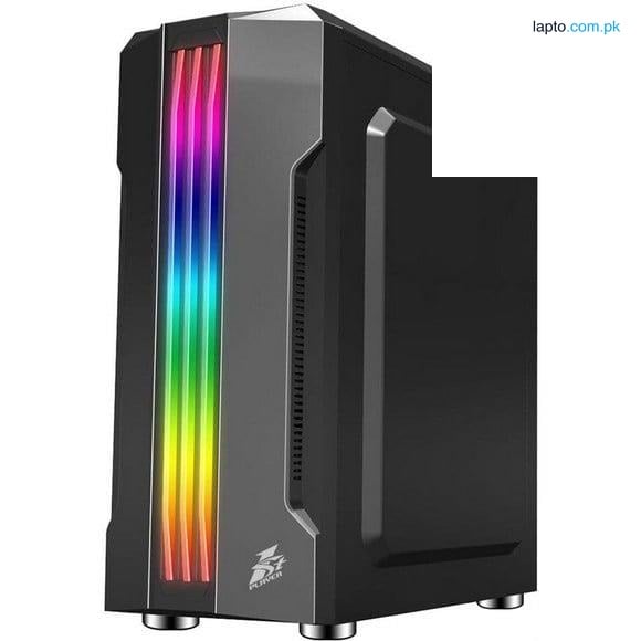 1st Player R3A Gaming Case Rainbow Black Mid-Tower Without Fans