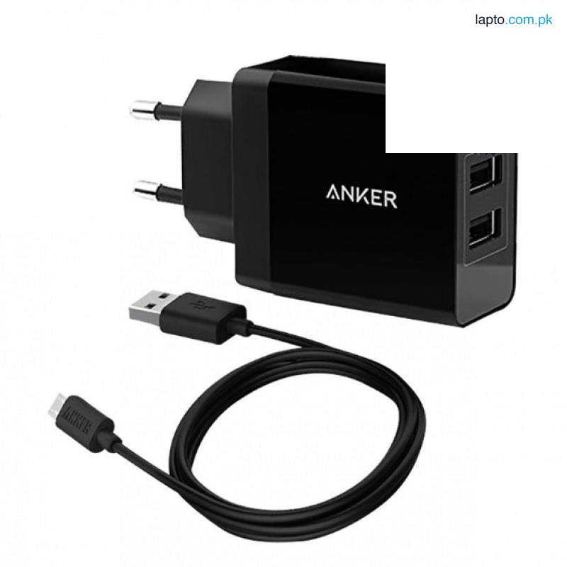 Anker 24W 2-Port USB Charger & Micro Cable B2021L11 - Black