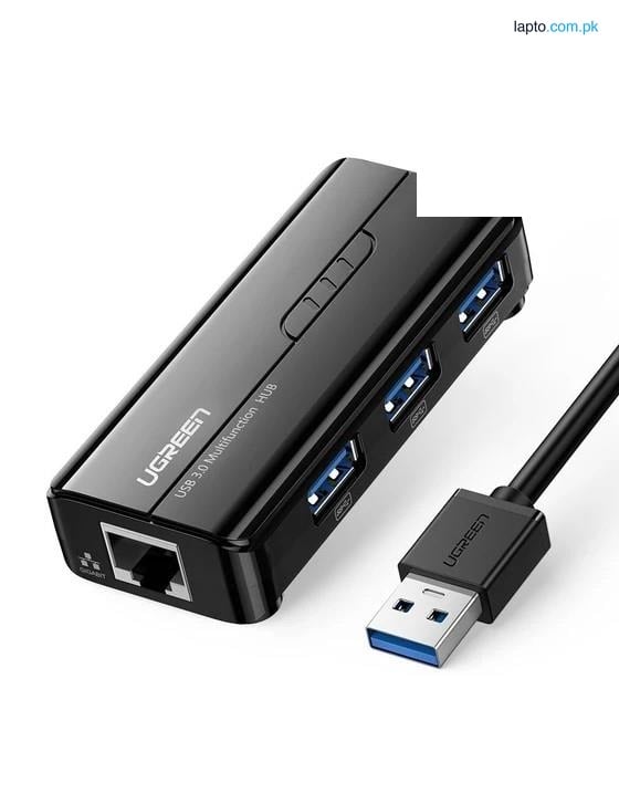 UGREEN USB 3.0 Hub With Gigabyte Ethernet 20265 - Black