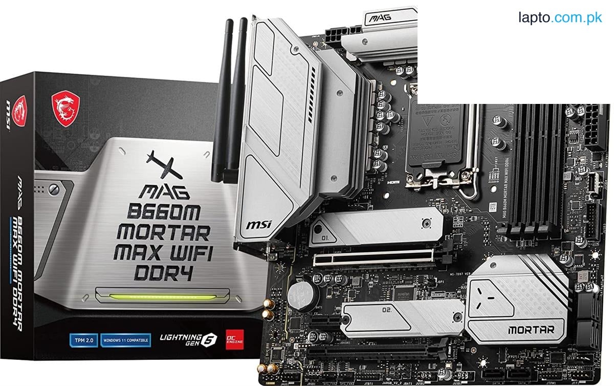 MSI MAG B660M Mortar MAX WiFi DDR4 Gaming Motherboard (mATX, 12th/13th Gen Intel Core, LGA 1700 Socket, DDR4, PCIe 4, 2.5G LAN, M.2 Slots, Wi-Fi 6E)