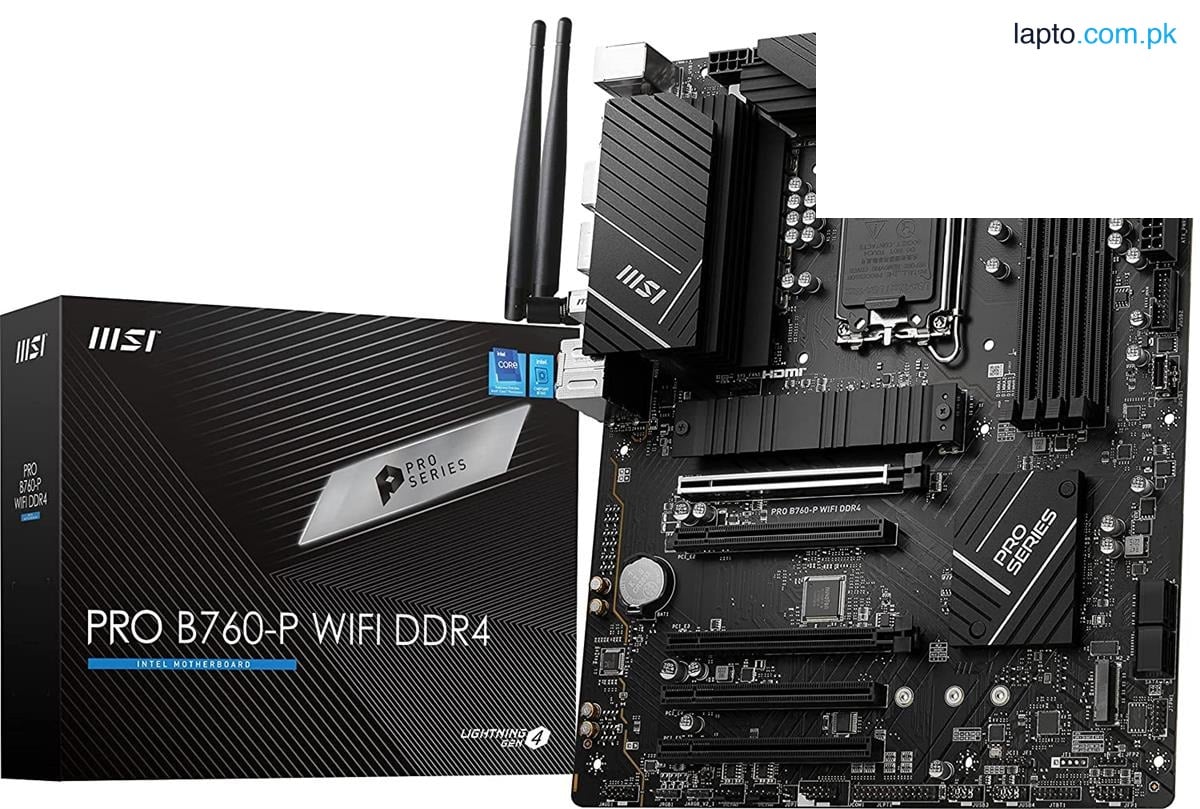 MSI PRO B760-P WiFi DDR4 ProSeries Motherboard (Supports 12th/13th Gen Intel Processors, LGA 1700, DDR4, PCIe 4.0, M.2, 2.5Gbps LAN, USB 3.2 Gen2, Wi-Fi 6E, ATX)