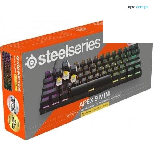 SteelSeries Apex 9 Mini Swappable Optical Switches - 2-Point Adjustable Actuation OPTIPOINT Gaming Keyboard - 64837