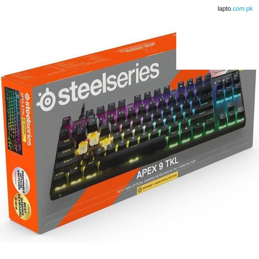 SteelSeries Apex 9 TKL Series 5000 Aluminum Top Plat - Swappable Optical Switches Gaming Keyboard - 64847