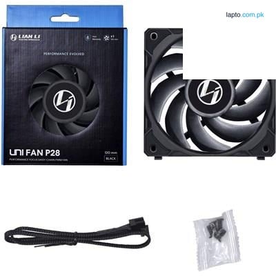 LIANLI UNI Fan P28 Single (1pcs) | PWM 120mm 2600RPM NO Controller - Black - White
