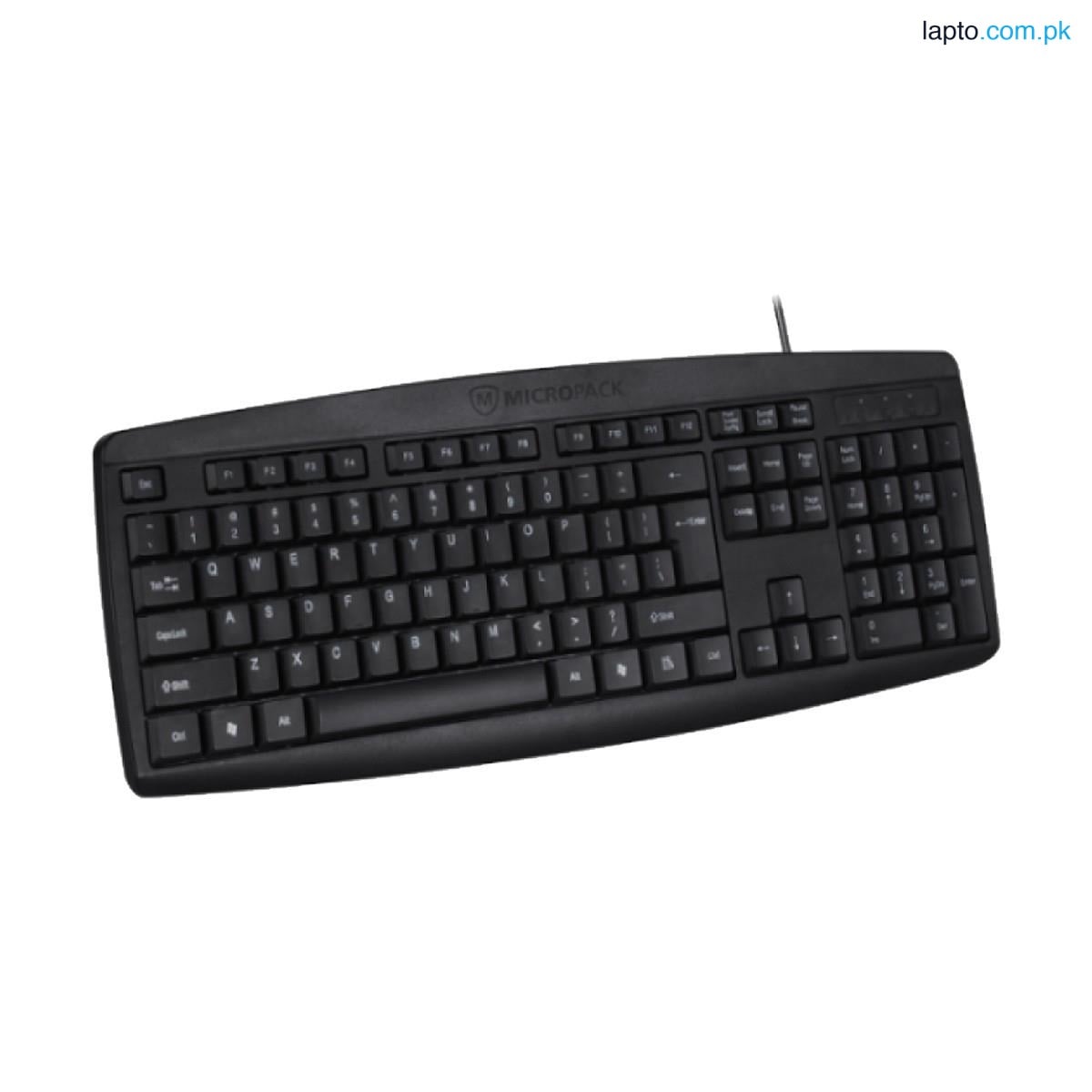 Micropack Spill-Resistant USB Wired Keyboard K-203 - Black
