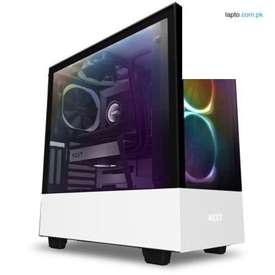 NZXT H510 Compact Mid-Tower Micro ATX Computer Case with Tempered Glass | Matte White - Matte Black/Red