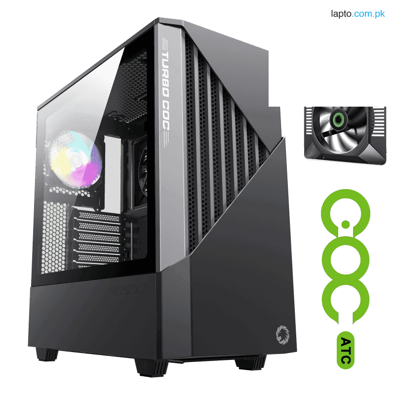 GameMax Contac COC ARGB, 2x ARGB Fans Pre-installed Mid-Tower ATX Case - (Black)