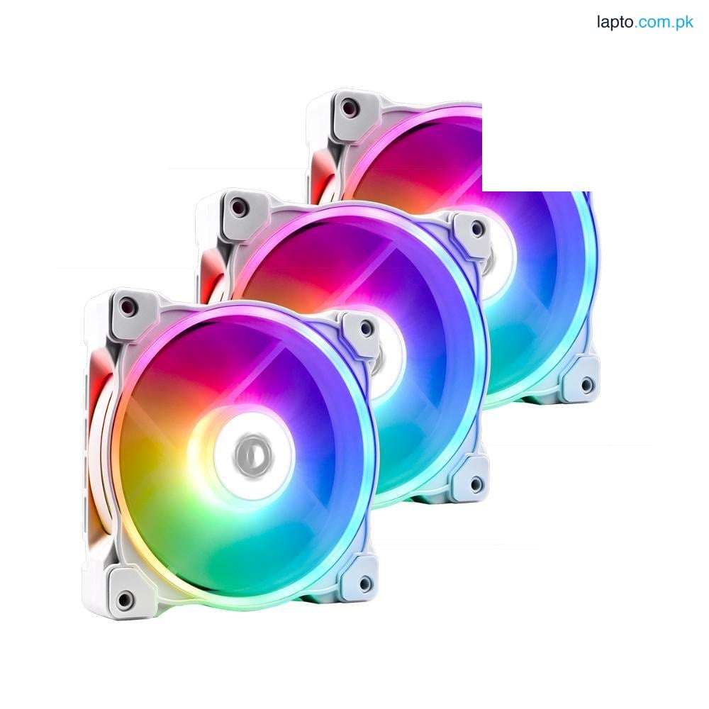 ID-COOLING ZF-12025-ARGB-TRIO-SNOW Dual Light Loop Case Fan 3 Pack 120mm