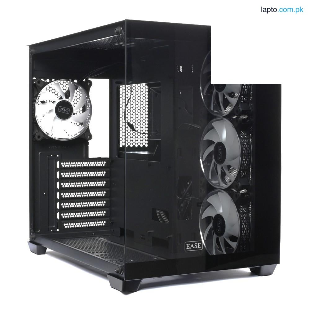 EASE EC124B Tempered Glass Gaming CPU Casing - (Black)