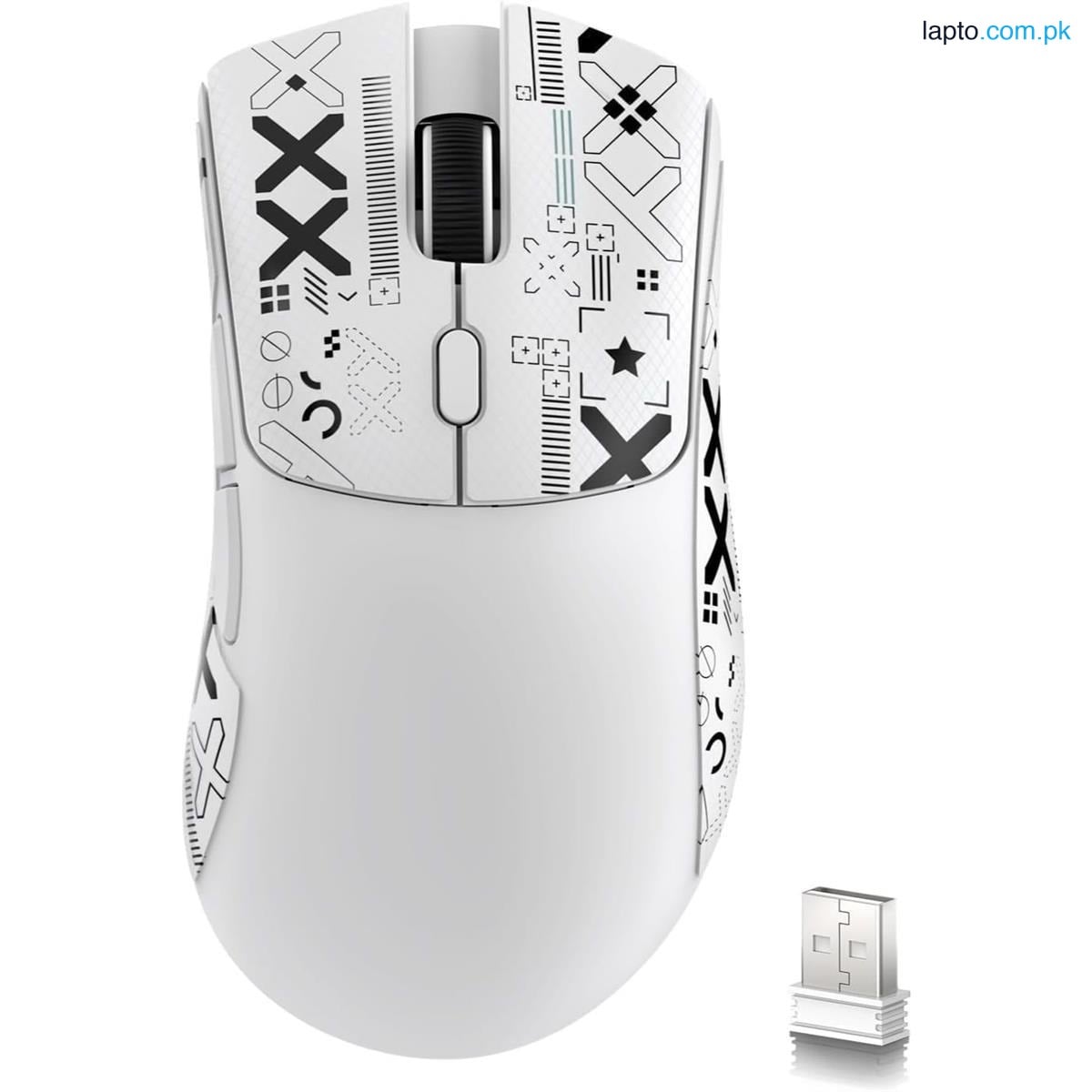 Attack Shark R1 Wireless Gaming Mouse, Tri-Mode Connection (2.4G/Wired/BT5.2), 55g Lightweight, 18K DPI Optical Sensor, HUYU 20 Million Key Life, Ergonomic Design, for PC/Laptop/Win/Mac - White