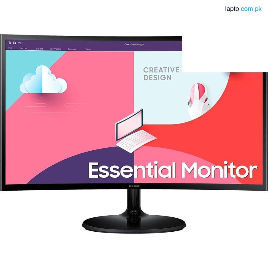 Samsung 24" Essential Curved Monitor S3 S36C | LS24C360EAMXUE | 1800R Curved VA FHD 75Hz | Eye Saver Mode | FreeSync