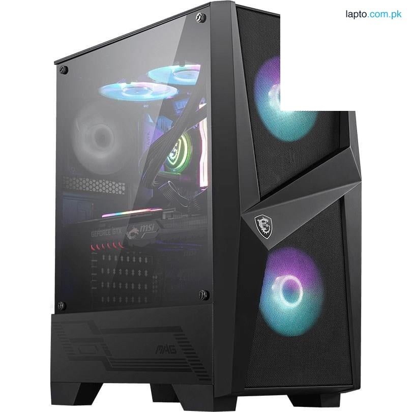 MSI MAG FORGE 100R Mid Tower Gaming Computer Case | Black, 2x 120mm ARGB PWM Fan